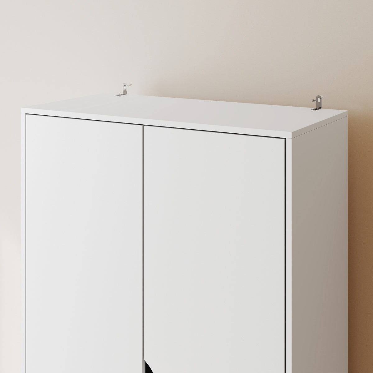 Wooden Wardrobe 180cm H x 80cm W x 40cm D With 2 Doors And 2 Drawers - Velmora
