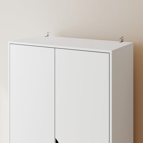 Wooden Wardrobe 180cm H x 80cm W x 40cm D With 2 Doors And 2 Drawers - Velmora