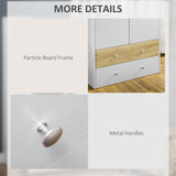 Wooden Wardrobe 180cm H x 80cm W x 50cm D With 2 Doors And 2 Drawers - Velmora