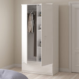 Wooden Wardrobe With 2 Doors And 1 Drawer - Naia
