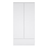Wooden Wardrobe With 2 Doors And 1 Drawer - Naia