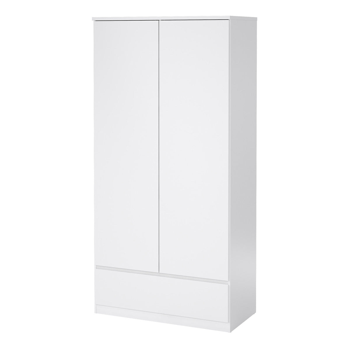 Wooden Wardrobe With 2 Doors And 1 Drawer - Naia