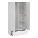 Wooden Wardrobe With 2 Doors And 1 Drawer - Naia