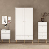 Wooden Wardrobe With 2 Doors And 2 Drawers - Cumbria