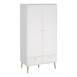 Wooden Wardrobe With 2 Doors And 2 Drawers - Cumbria