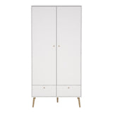 Wooden Wardrobe With 2 Doors And 2 Drawers - Cumbria