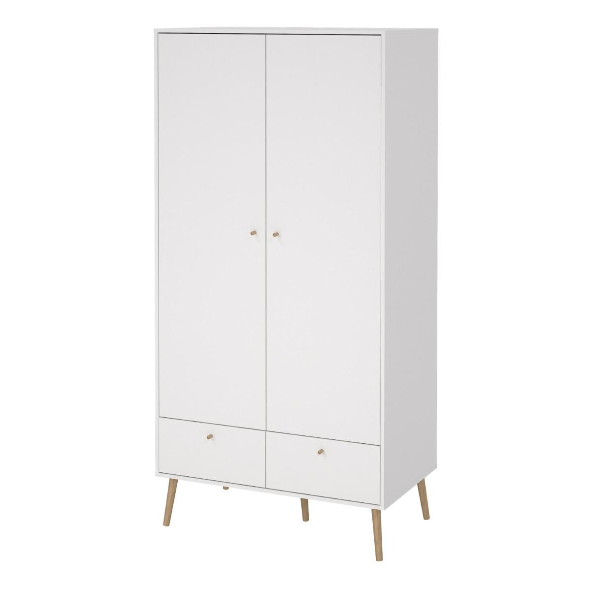 Wooden Wardrobe With 2 Doors And 2 Drawers - Cumbria