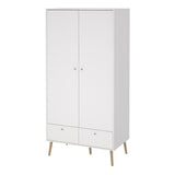 Wooden Wardrobe With 2 Doors And 2 Drawers - Cumbria