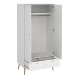 Wooden Wardrobe With 2 Doors And 2 Drawers - Cumbria