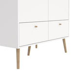 Wooden Wardrobe With 2 Doors And 2 Drawers - Cumbria