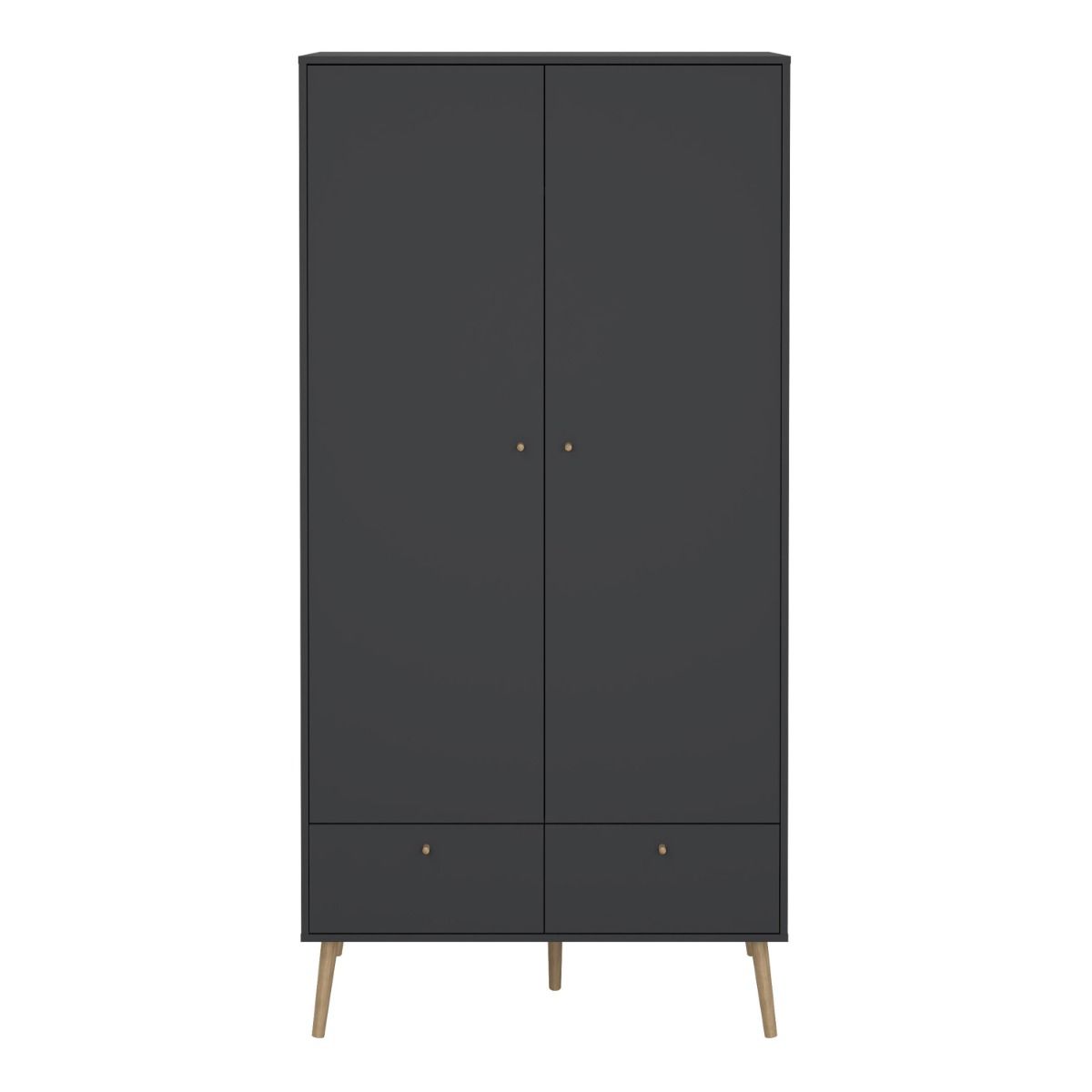 Wooden Wardrobe With 2 Doors And 2 Drawers - Cumbria