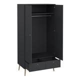 Wooden Wardrobe With 2 Doors And 2 Drawers - Cumbria