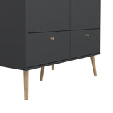 Wooden Wardrobe With 2 Doors And 2 Drawers - Cumbria