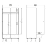 Wooden Wardrobe With 2 Doors And 2 Drawers - Cumbria