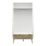 Wooden Wardrobe With 2 Doors And 2 Drawers - Oslo