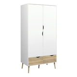 Wooden Wardrobe With 2 Doors And 2 Drawers - Oslo