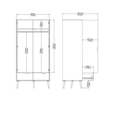 Wooden Wardrobe With 2 Doors And 2 Drawers - Oslo