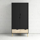 Wooden Wardrobe With 2 Doors And 2 Drawers - Oslo