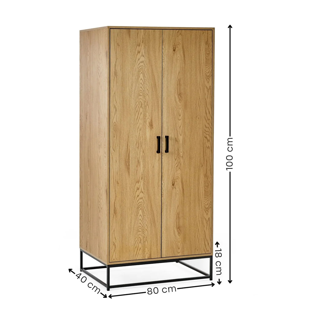 Wooden Wardrobe With 2 Doors - Harlow