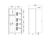 Wooden Wardrobe With 2 Doors - Madrid