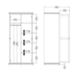 Wooden Wardrobe With 2 Doors - Paris