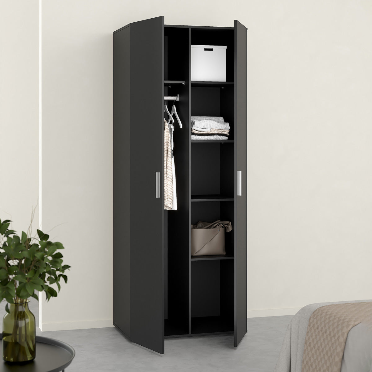 Wooden Wardrobe With 2 Doors - Pepe
