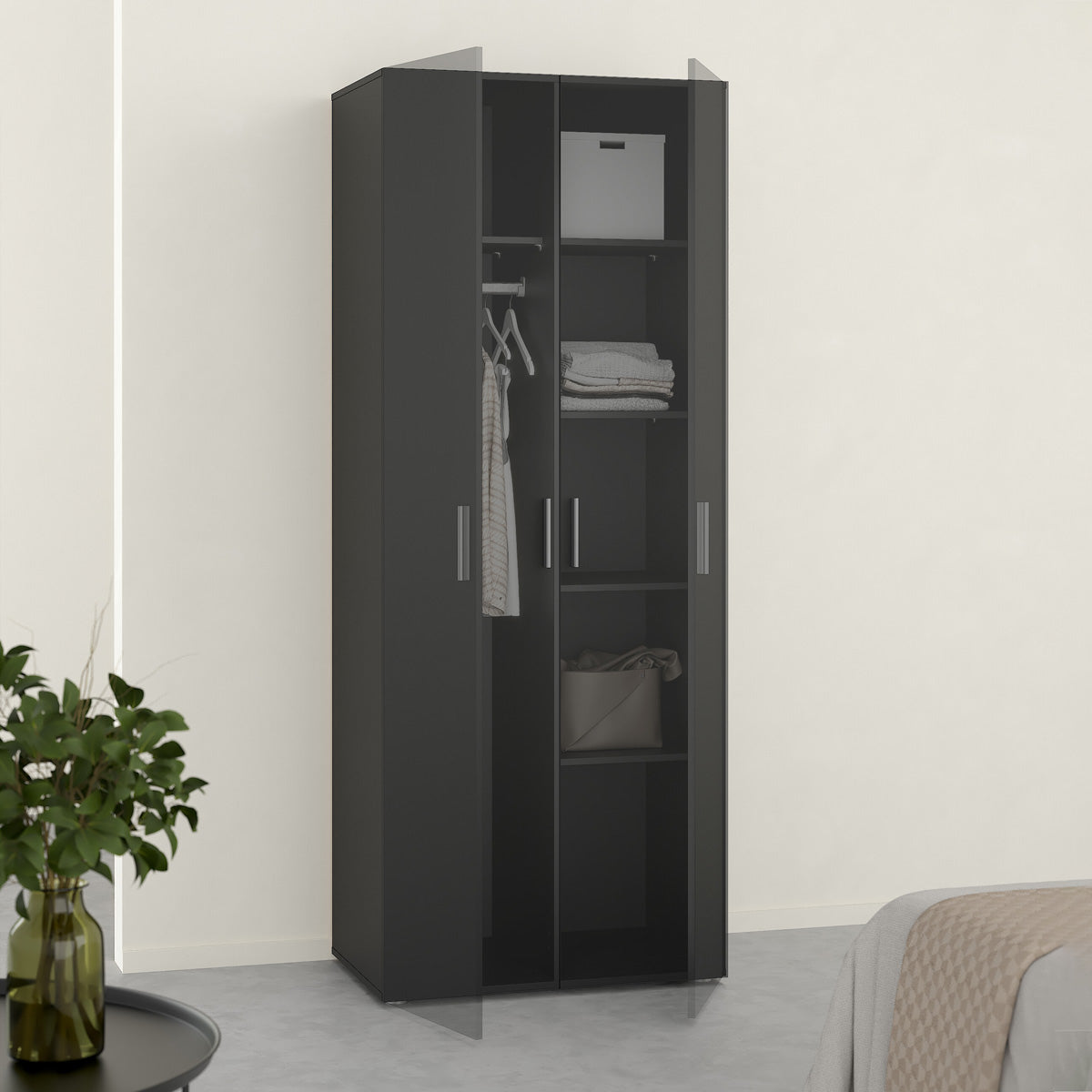 Wooden Wardrobe With 2 Doors - Pepe