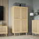 Wooden Wardrobe 80.1cm Wide With 2 Doors With Rattan Effect Front - Calasetta