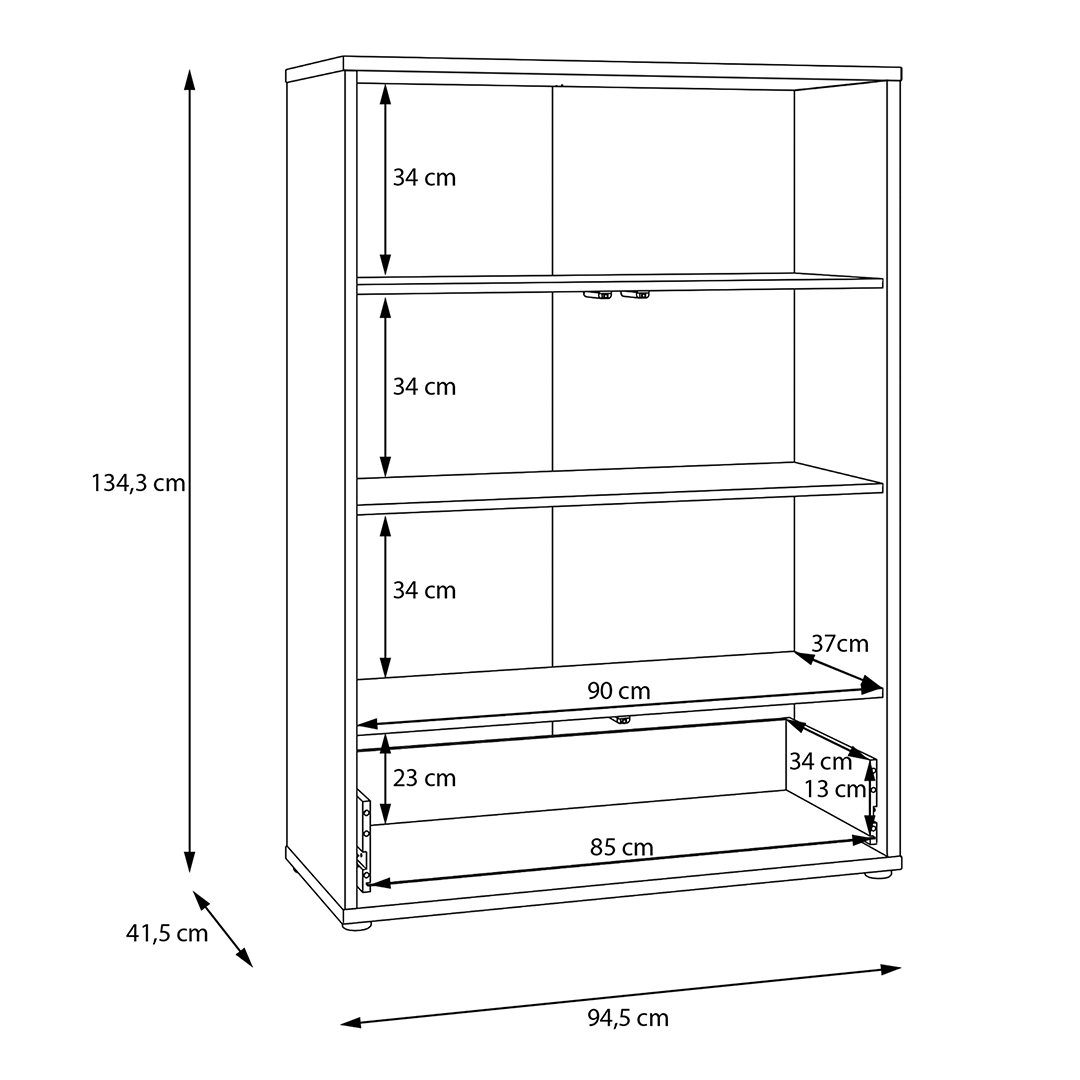 Wooden Wardrobe With 2 Push-to-Open Doors And Drawer - Alice Springs