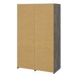 Wooden Wardrobe With 2 Sliding Doors And 2 Drawers - Line