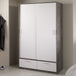 Wooden Wardrobe 121.2cm Wide With 2 Sliding Doors And 2 Drawers - Line
