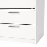 Wooden Wardrobe With 2 Sliding Doors And 4 Drawers - Line