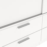 Wooden Wardrobe With 2 Sliding Doors And 4 Drawers - Line