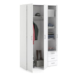 Wooden Wardrobe 200cm High With 3 Doors And 3 Drawers - Space