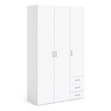 Wooden Wardrobe 200cm High With 3 Doors And 3 Drawers - Space