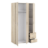 Wooden Wardrobe 200cm High With 3 Doors And 3 Drawers - Space