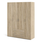 Wooden Wardrobe 200cm High With 4 Doors And 3 Drawers - Space