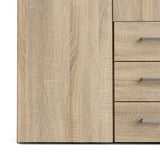 Wooden Wardrobe 200cm High With 4 Doors And 3 Drawers - Space