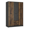 Wooden Wardrobe With 3 Doors And 2 Drawers - Brooklyn