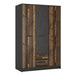 Wooden Wardrobe 128cm Wide With 3 Doors And 2 Drawers - Brooklyn