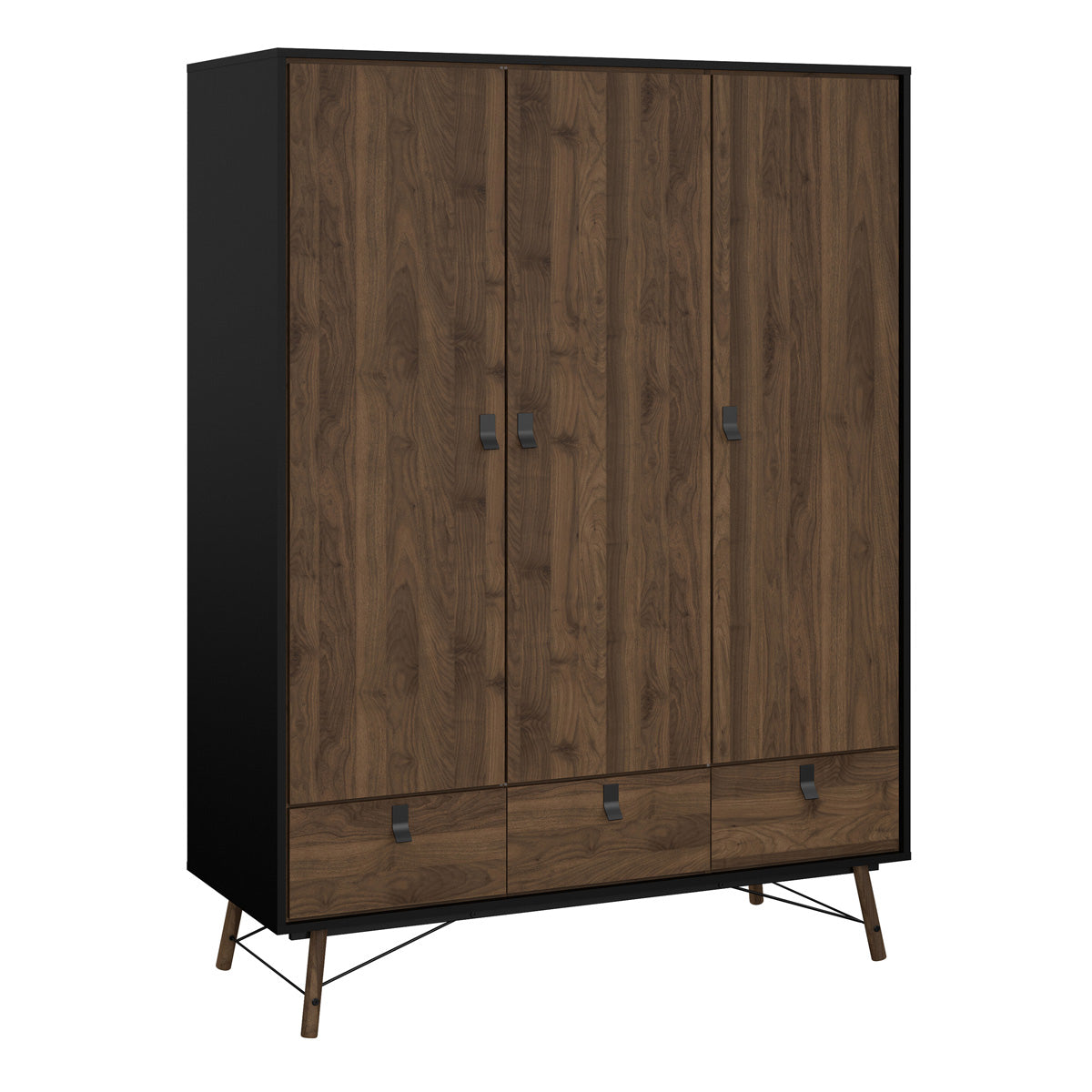 Wooden Wardrobe With 3 Doors And 3 Drawers - Ry