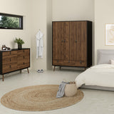 Wooden Wardrobe With 3 Doors And 3 Drawers - Ry
