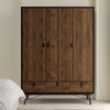 Wooden Wardrobe With 3 Doors And 3 Drawers - Ry