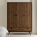 Wooden Wardrobe With 3 Doors And 3 Drawers - Ry