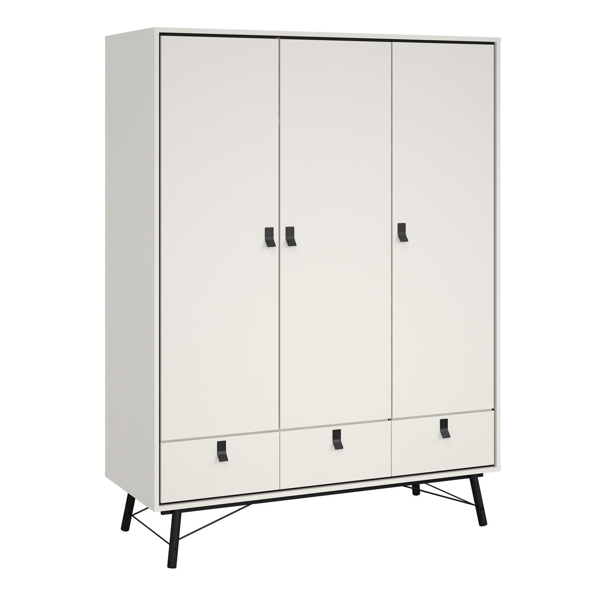 Wooden Wardrobe With 3 Doors And 3 Drawers - Ry