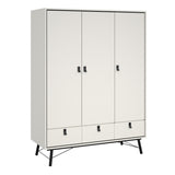 Wooden Wardrobe With 3 Doors And 3 Drawers - Ry