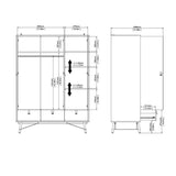 Wooden Wardrobe With 3 Doors And 3 Drawers - Ry