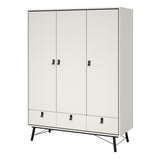 Wooden Wardrobe With 3 Doors And 3 Drawers - Ry