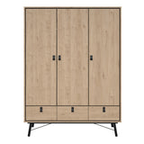 Wooden Wardrobe With 3 Doors And 3 Drawers - Ry