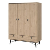 Wooden Wardrobe With 3 Doors And 3 Drawers - Ry